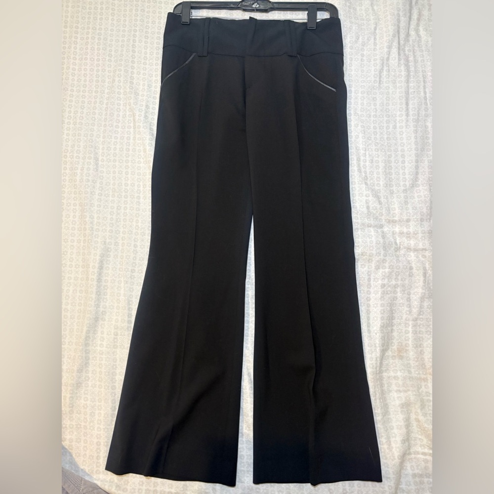 Alice and Olivia Womens Wide Leg Trouser Pant In Black Size 2